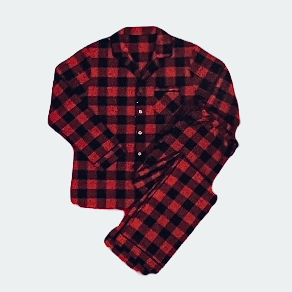 Wondershop Women’s 1X Pajama Set NWT Red Buffalo Check Flannel Holiday Family